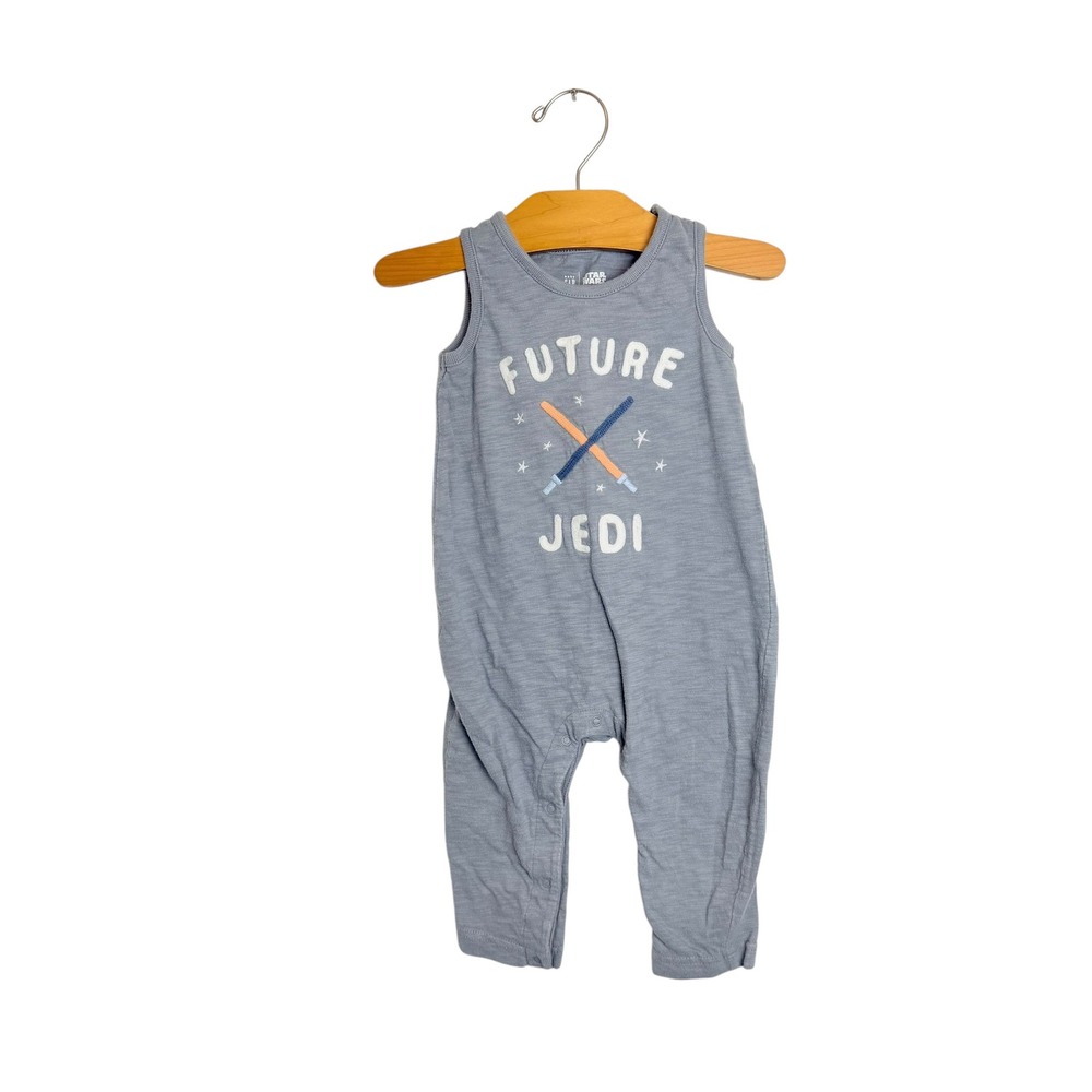 Baby GAP Star Wars Future Jedi Blue Slub Knit Sleeveless Romper 6-12 Months